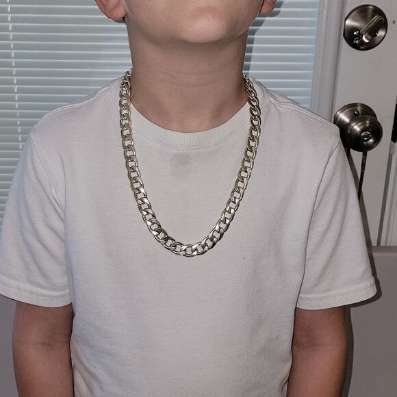 Sterling Silver 925 Cuban Link Solid Necklace Heavy 96.6 Grams 20 Inches - Picture 10 of 12